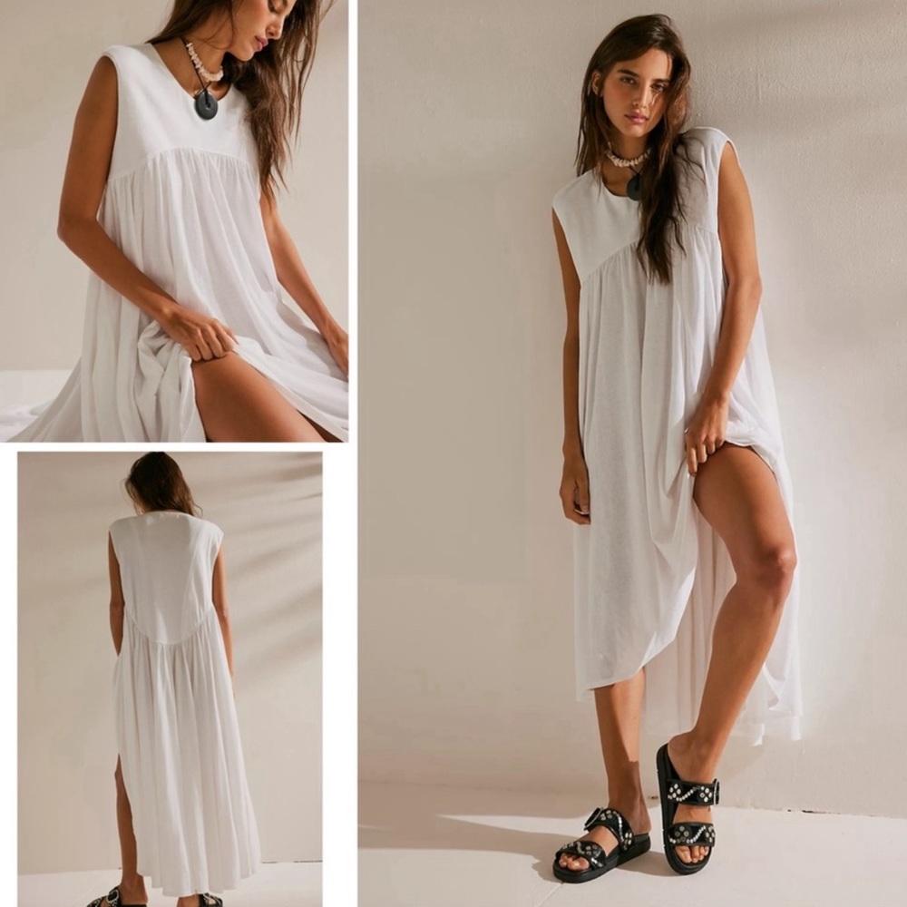 Free People Beach White Midi Dress